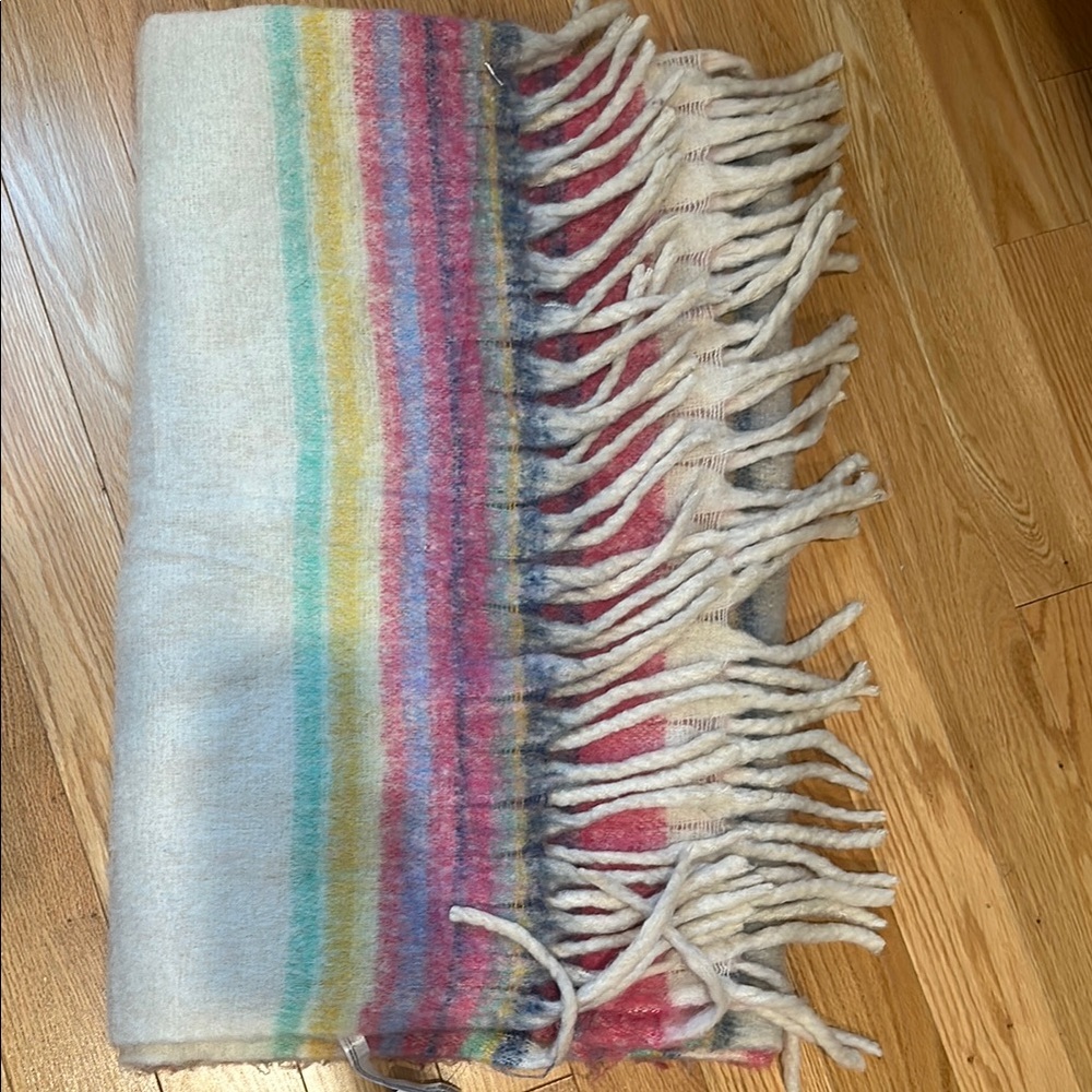 Free People Multicolor Striped Throw Blanket